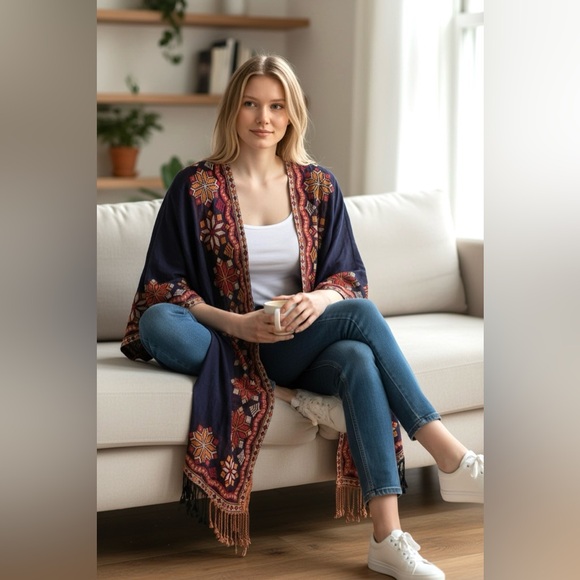 Time for Me Ethnic Open Kimono / Cover-Up — NWT - Picture 6 of 16